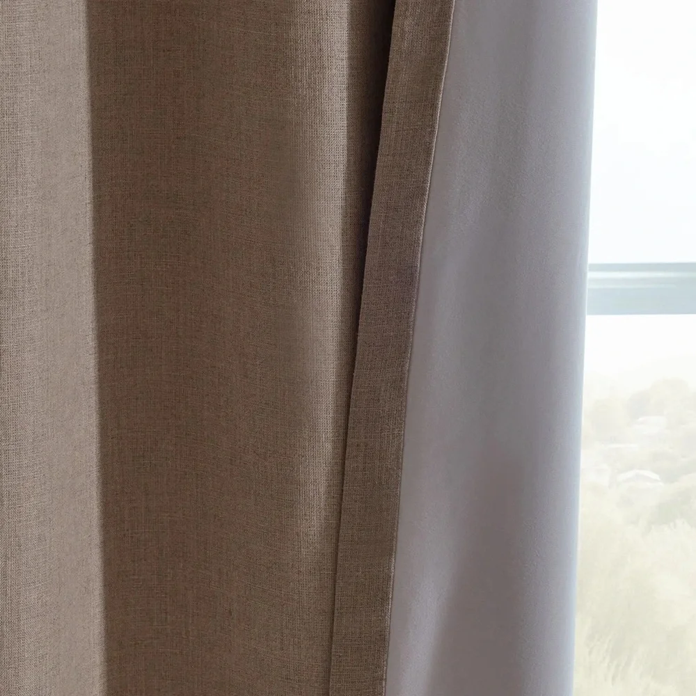 Quince European Linen Blackout Curtain Panel Dark Flax Size 96”x84”‎ NWT